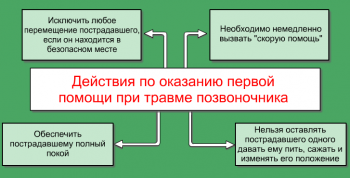 Первая помощь при переломе позвоночника